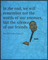 Posterizer 1 pcs-We Will Remember The Silence of Friends-Martin Luther King Jr.-Afro-American Art Collection-  Gift for Patriots, America Fans- un...
